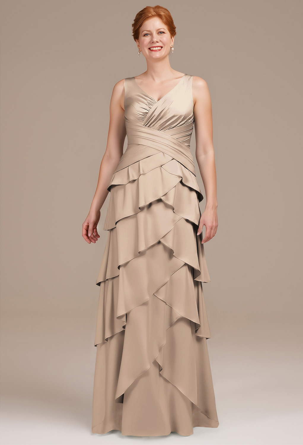 AW Addie Taupe  Mother of the Bride Dresses